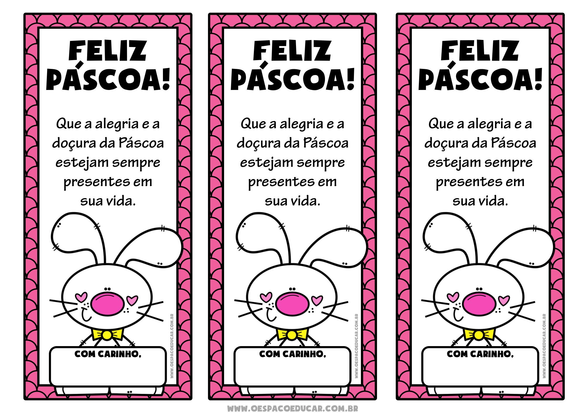 cartão de páscoa digital para imprimir