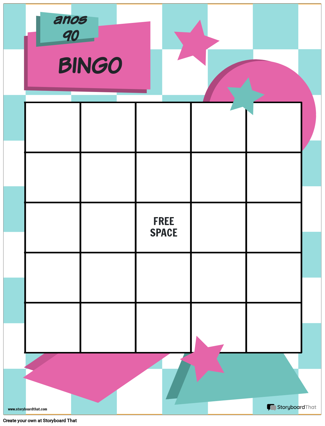 modelo de cartela de bingo 5x5