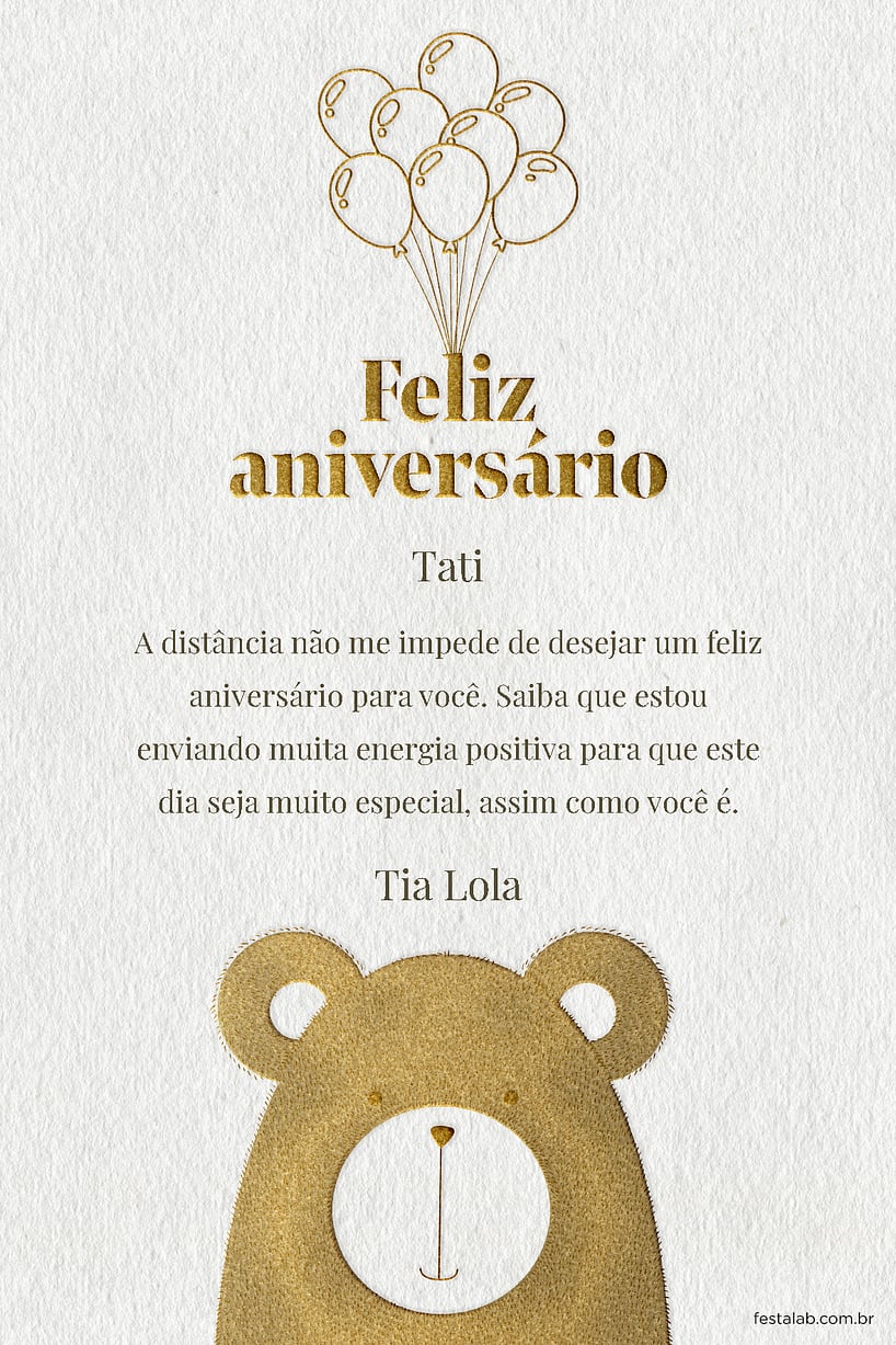 cartinha de aniversário
