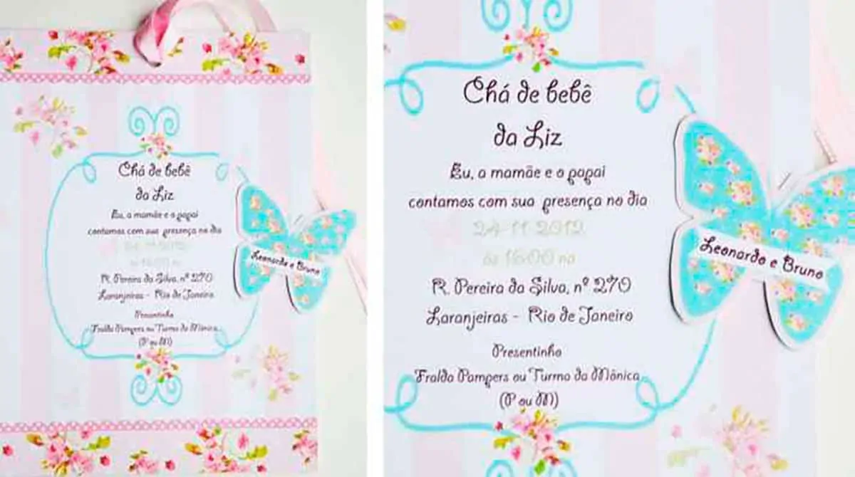 ideias criativas de convite para chá de bebê