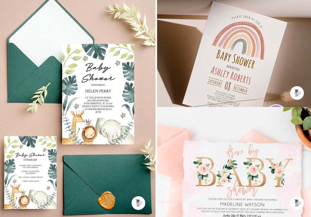 convite digital vs. convite impresso para chá de bebê