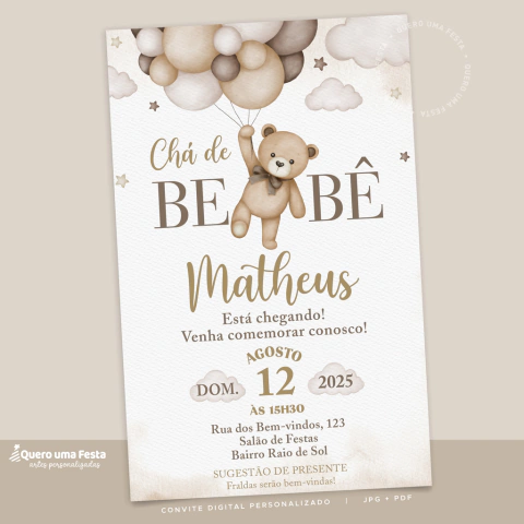 ideias criativas de convite para chá de bebê