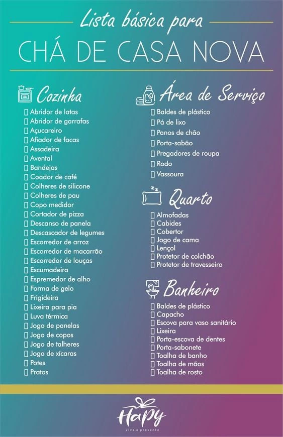 organizar chá de casa