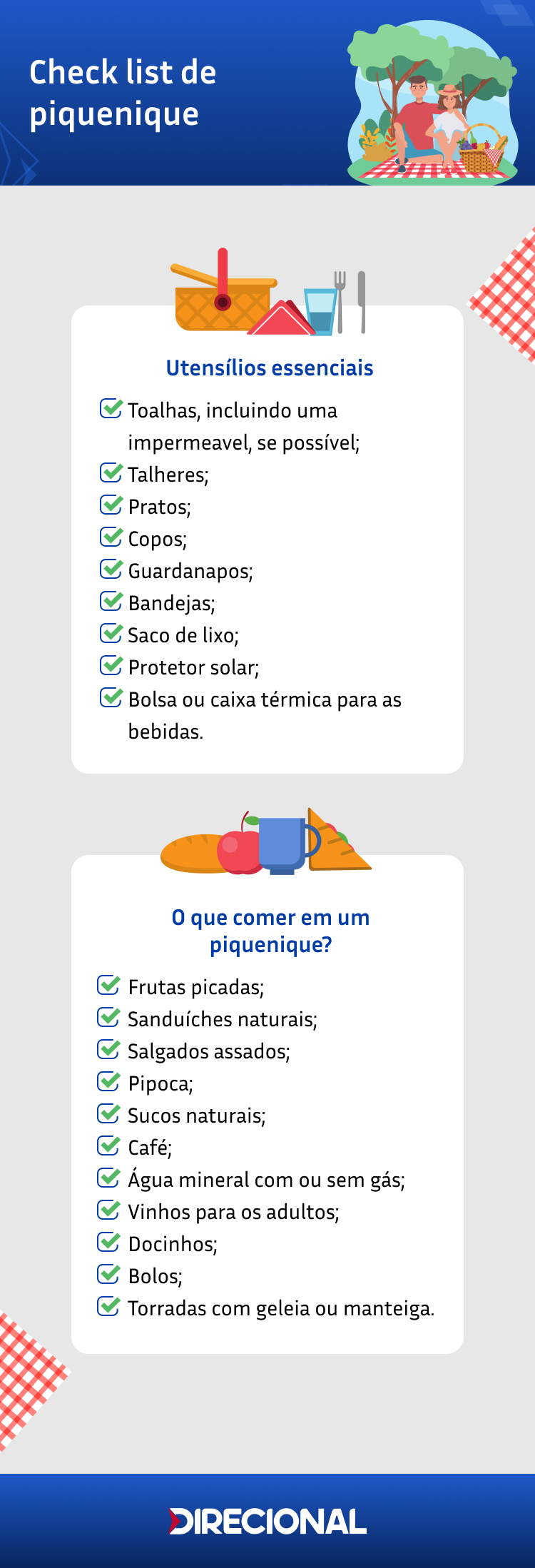 coisas para fazer piquenique