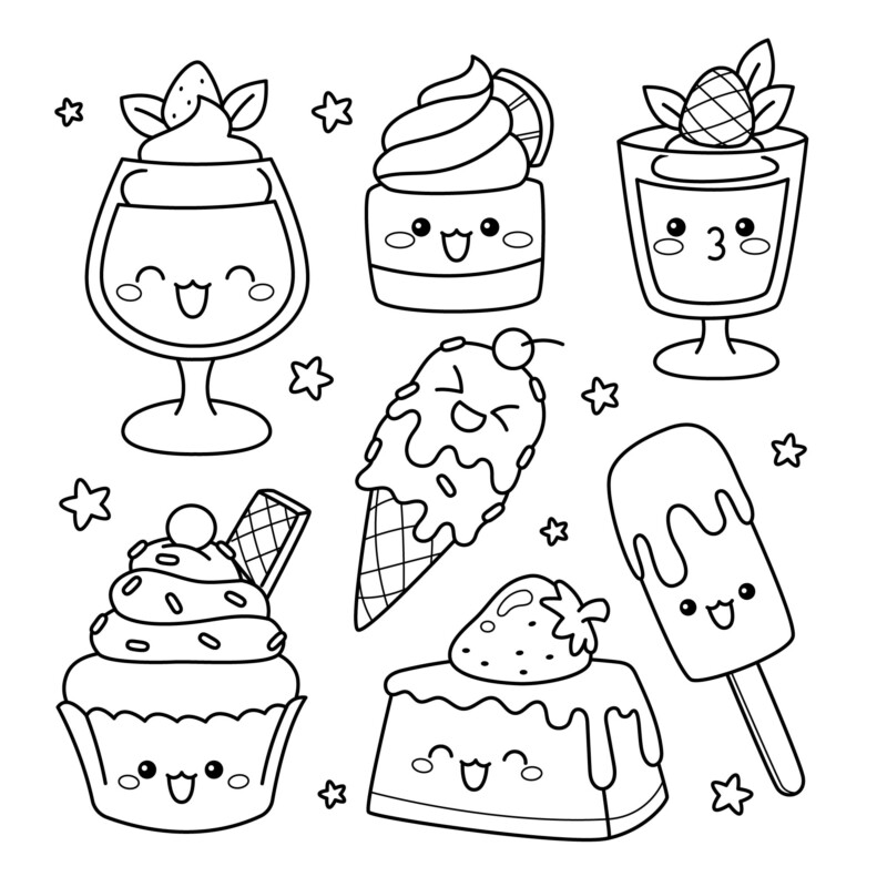 comida para imprimir kawaii