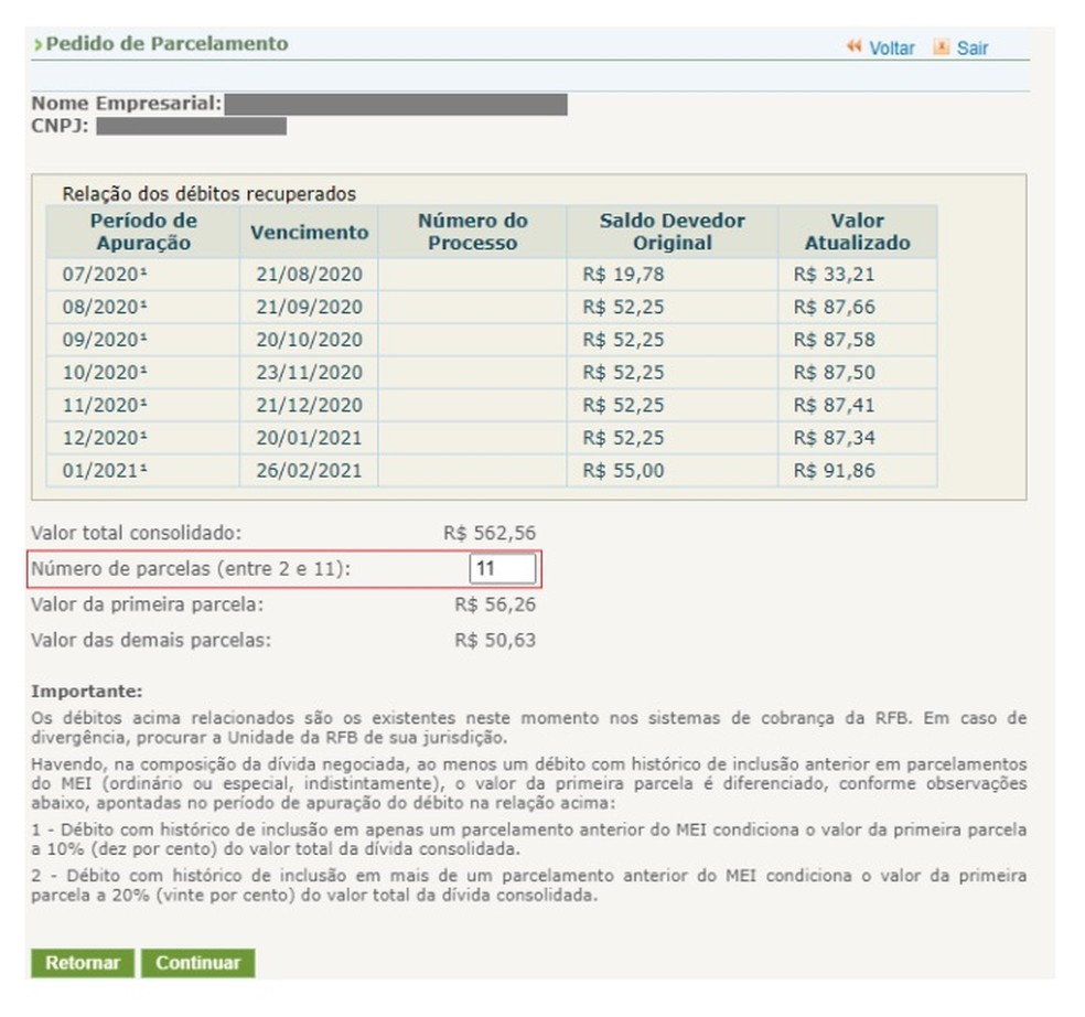 como emitir o comprovante de parcelamento da dívida ativa MEI