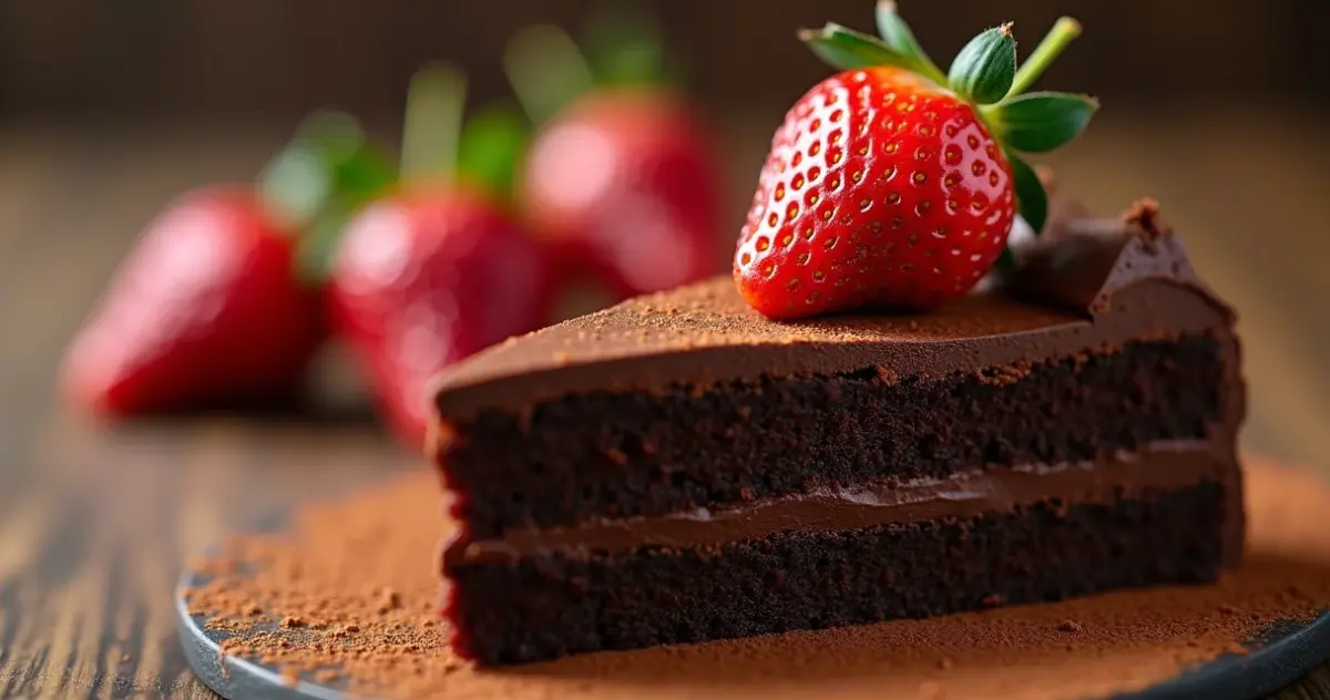 Como fazer bolo de chocolate com morango que não fica mole