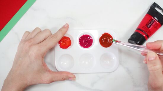 como fazer vermelho vivo com tinta acrílica
