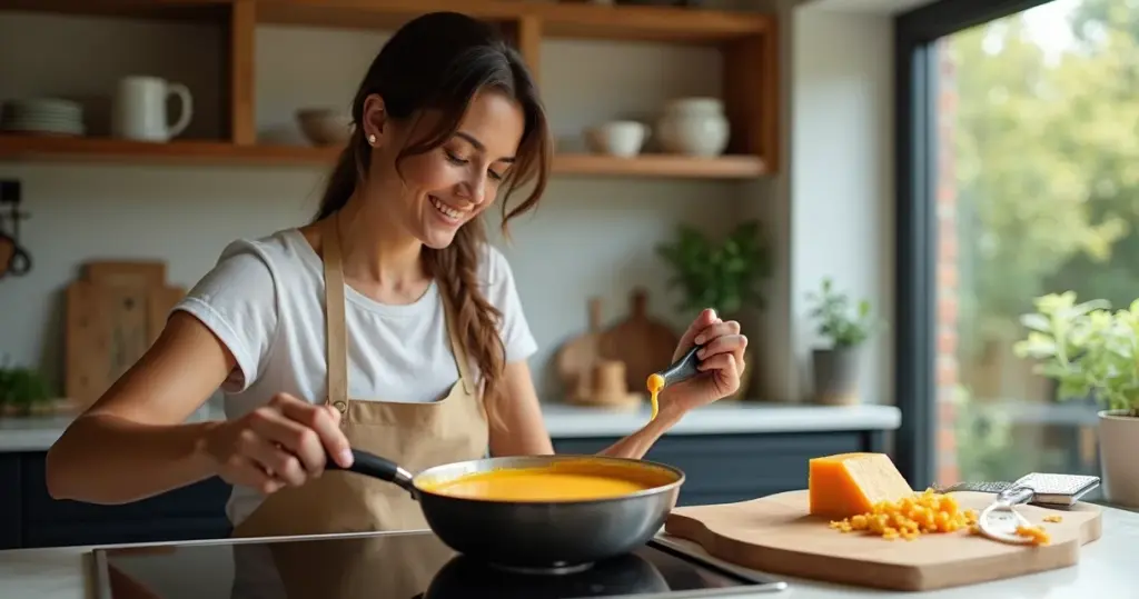 Como fazer molho de queijo cheddar cremoso em 15 minutos (receita fácil)