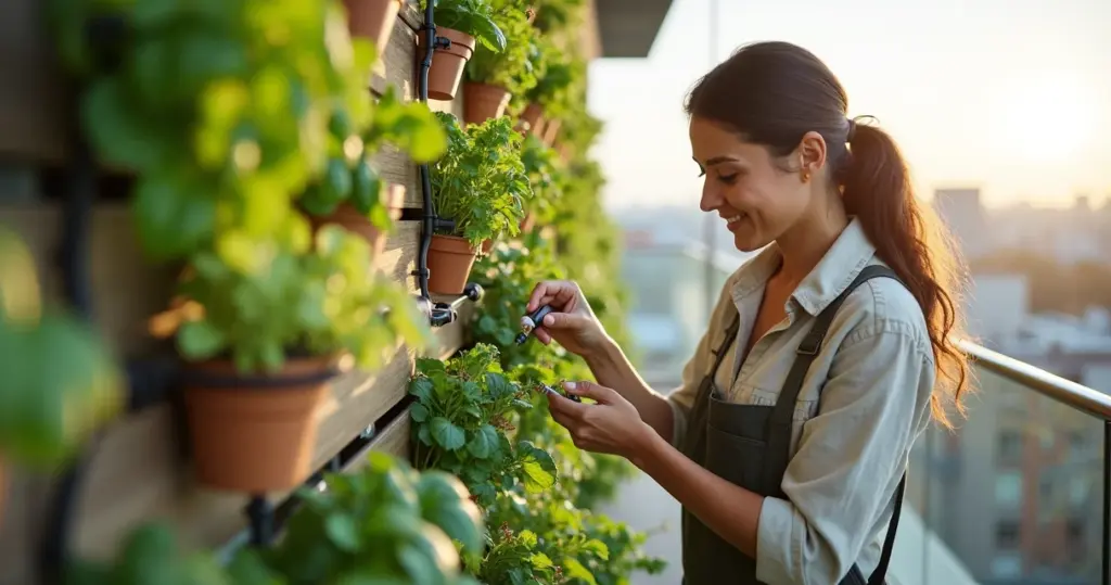 Como montar irrigação gotejamento jardim vertical que economiza 70% de água