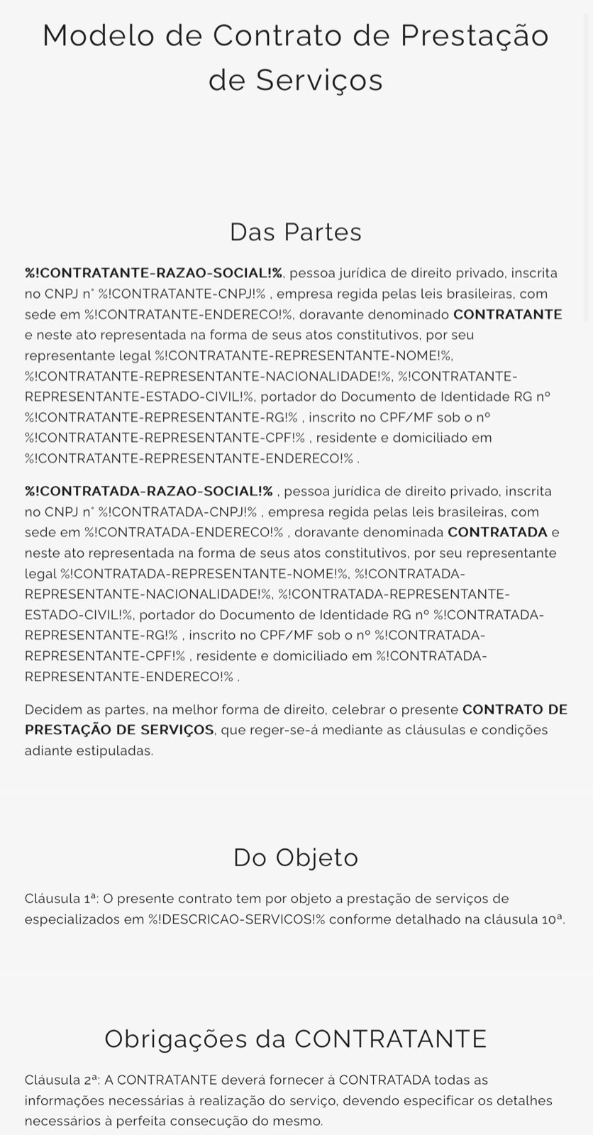 modelos de contrato de prestação de serviços para freelancers