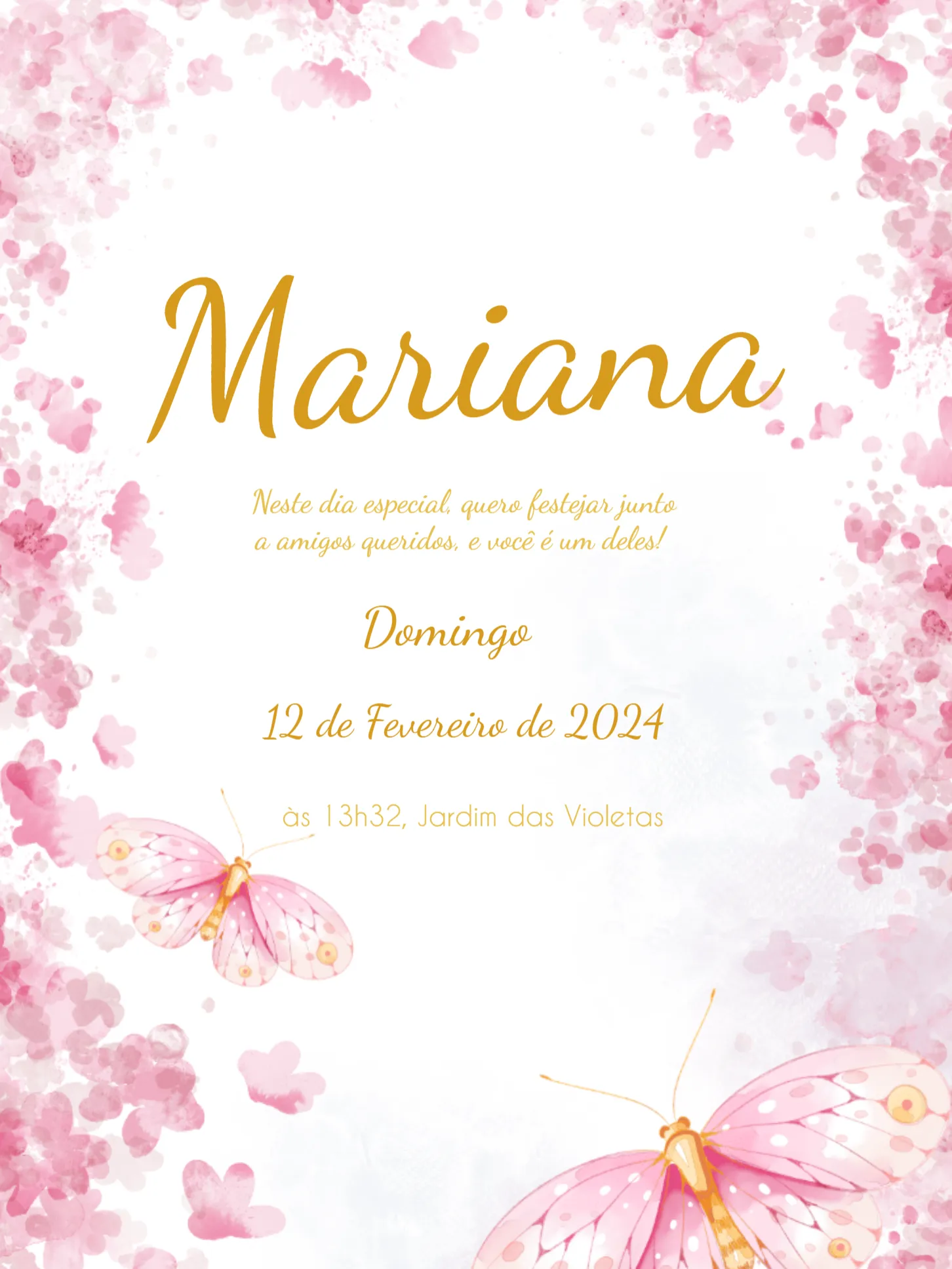 convite de aniversário para editar