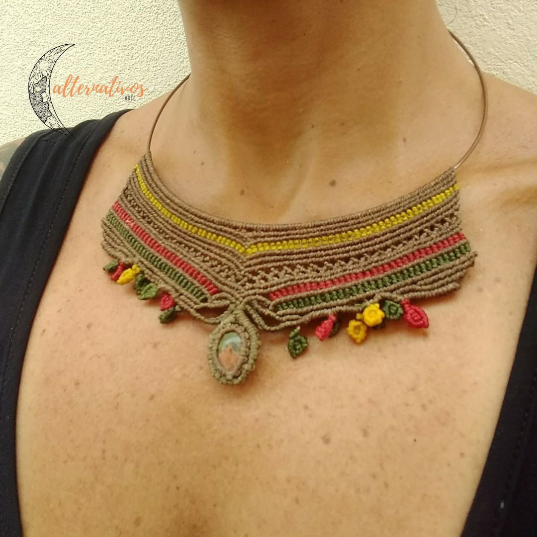 cordão de macramê rami