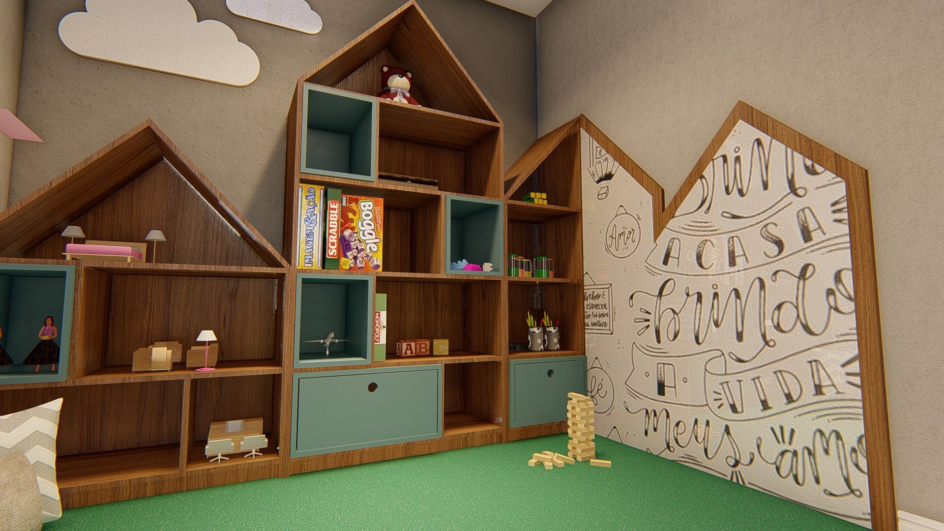 adesivos parede natureza consultório psicologia infantil