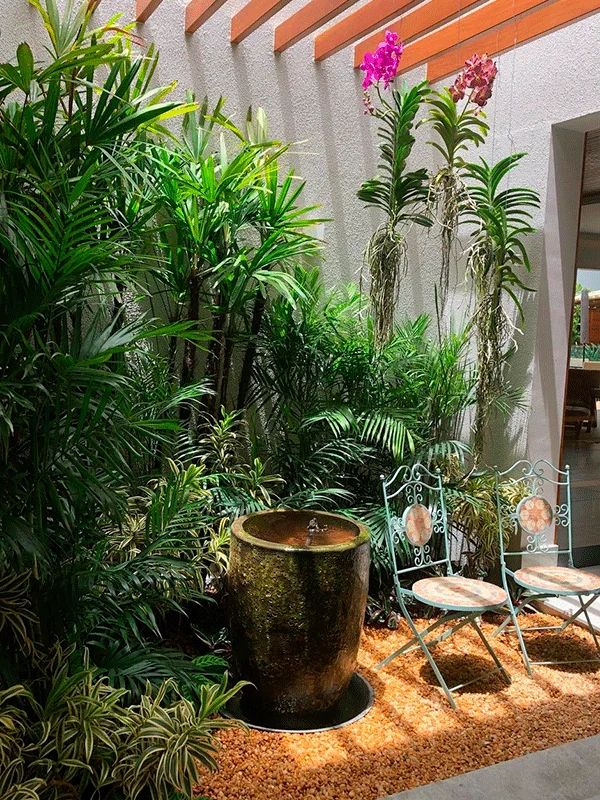 decoração de jardim de inverno pequeno