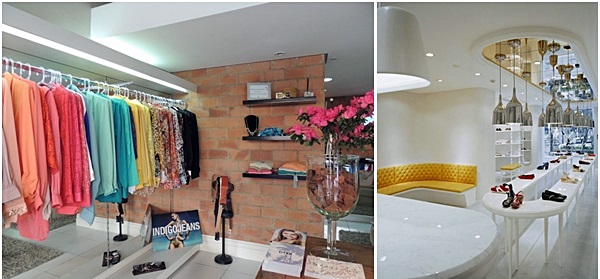 decoração loja de roupas estilo industrial