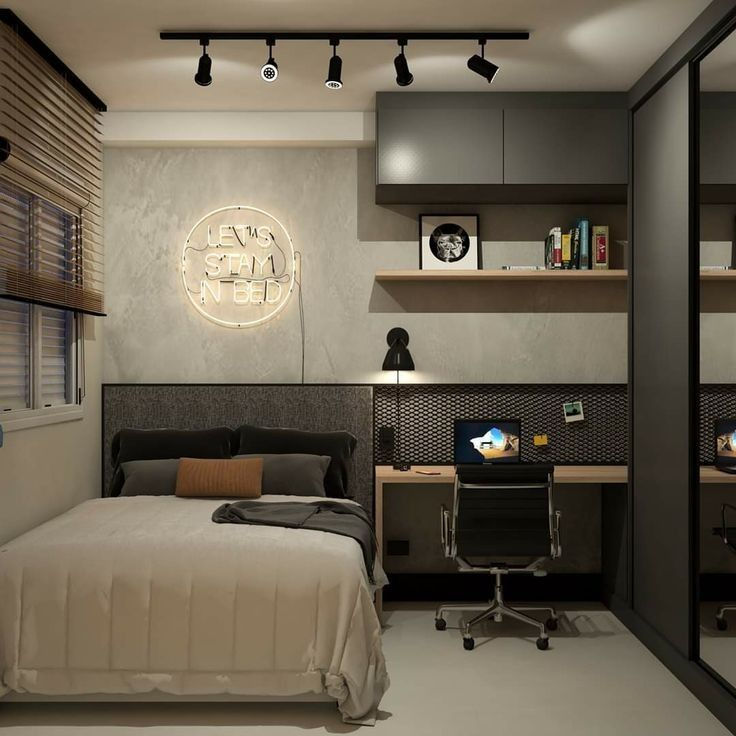 quarto de solteiro masculino industrial vs moderno