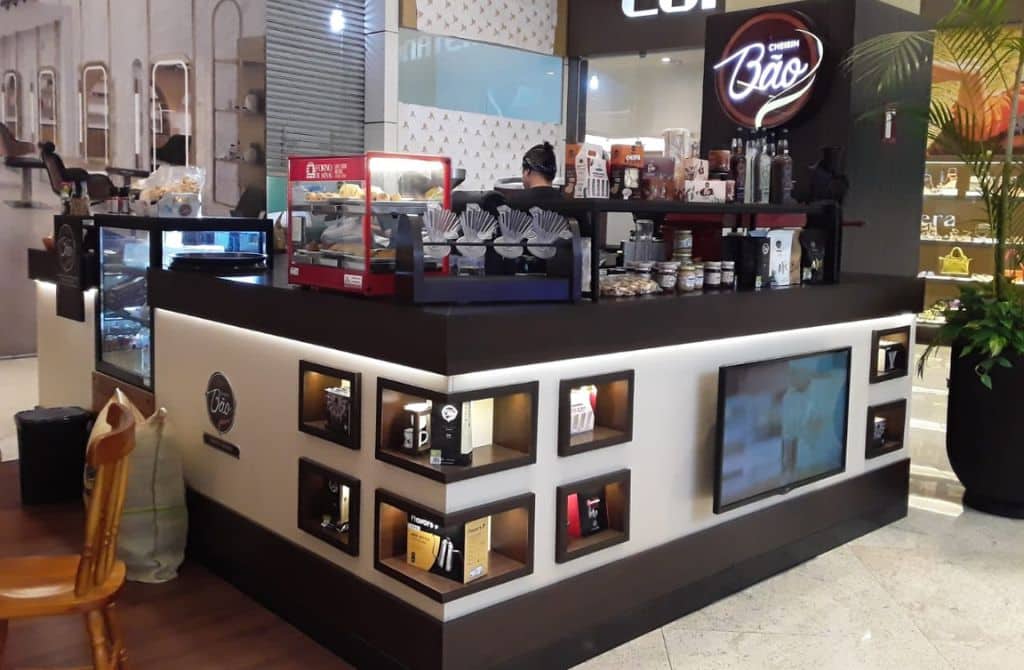 decoração de quiosque de shopping