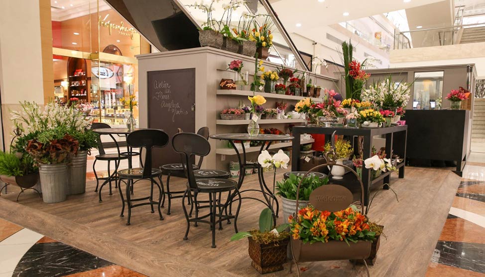 decoração de quiosque de shopping