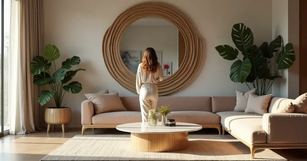 27 Ideias de Decoração de Sala com Espelho Que Dobram Seu Espaço