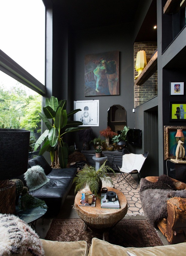 ideias de decoração sala com plantas artificiais grandes