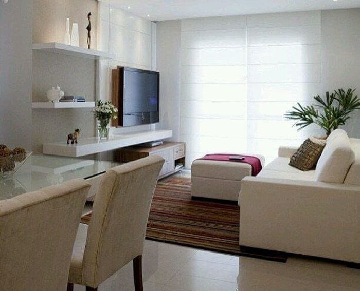 como usar espelho sala de jantar integrada pequena