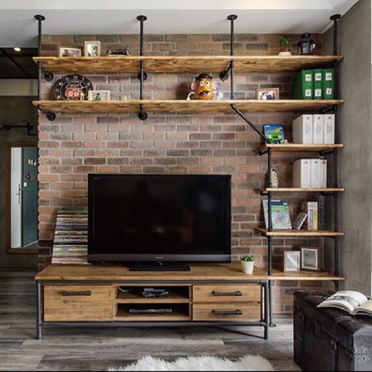 decoração de sala de estar pequena com rack