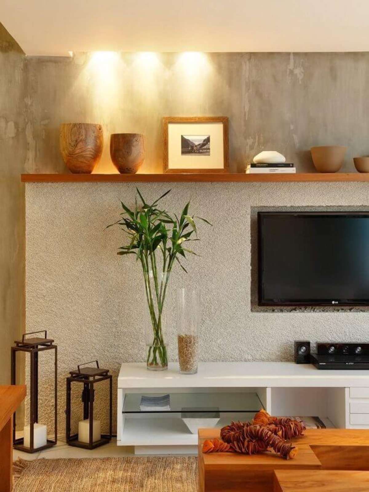 ideias de painel ripado para sala pequena moderna