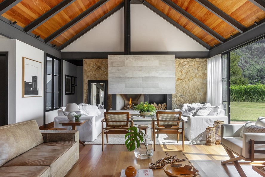 ideias de decoração rústica chique para sala de estar