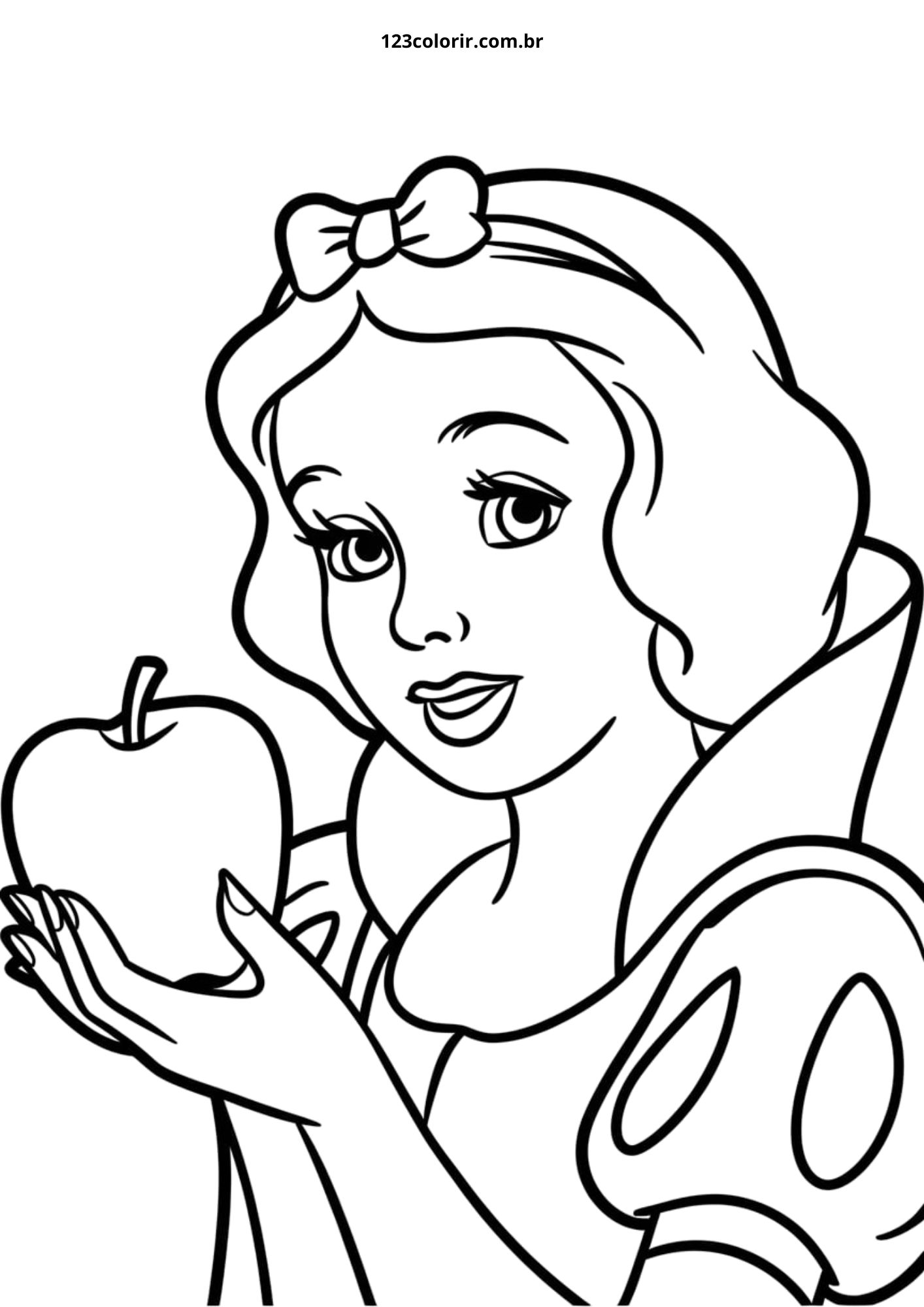 desenho branca de neve e os sete anões para colorir