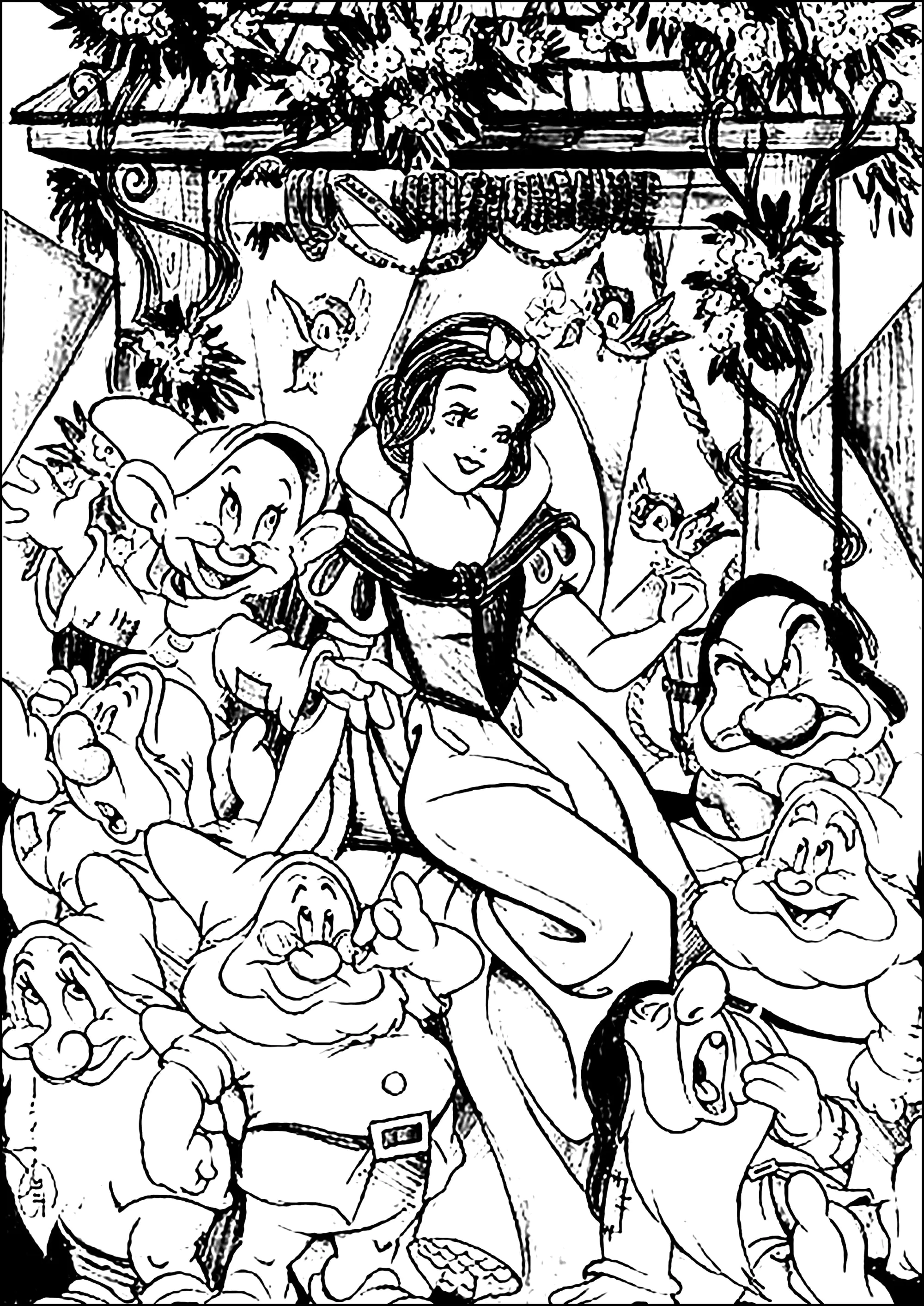 branca de neve bebê para colorir