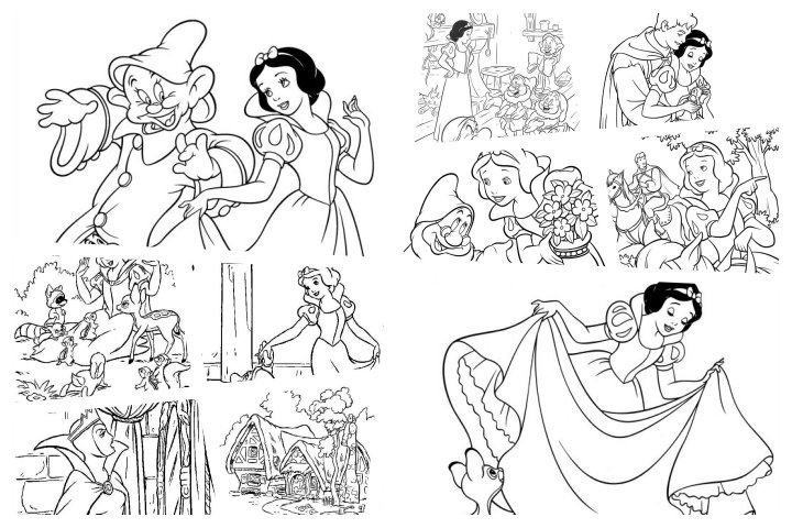 branca de neve realista para colorir