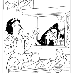 branca de neve e os animais da floresta para colorir