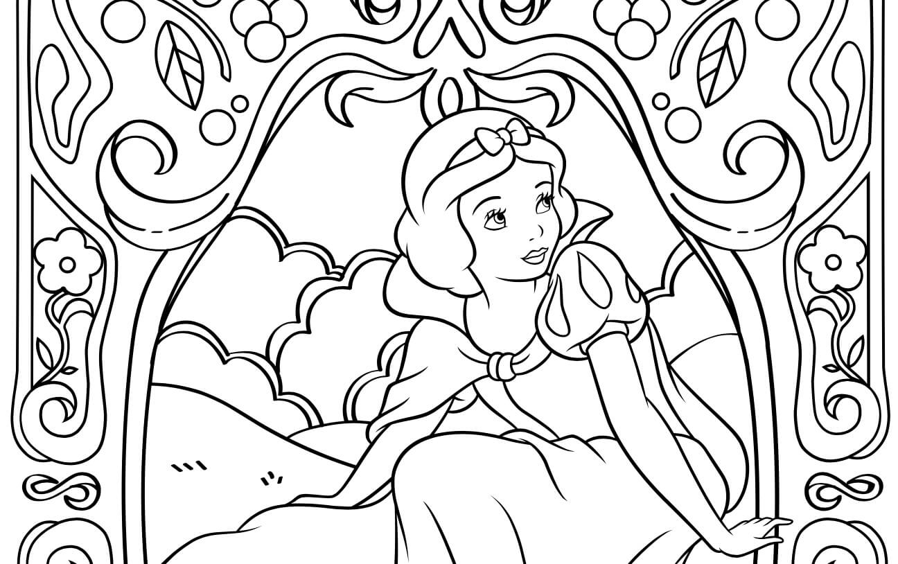 desenho branca de neve e príncipe para colorir