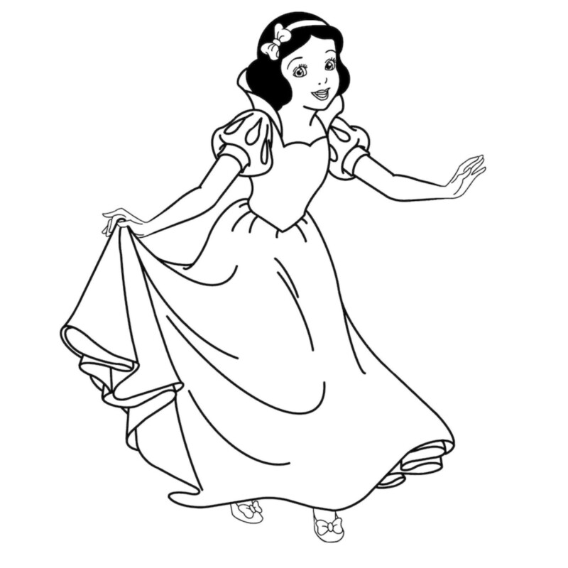 desenho branca de neve e príncipe para colorir