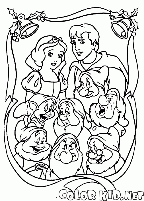branca de neve em diferentes vestidos para colorir