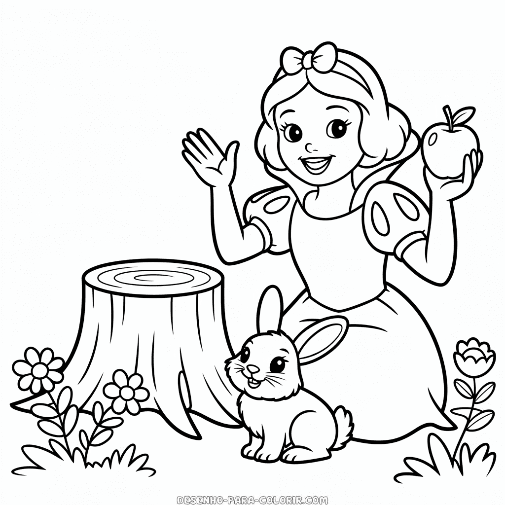 branca de neve bebê para colorir