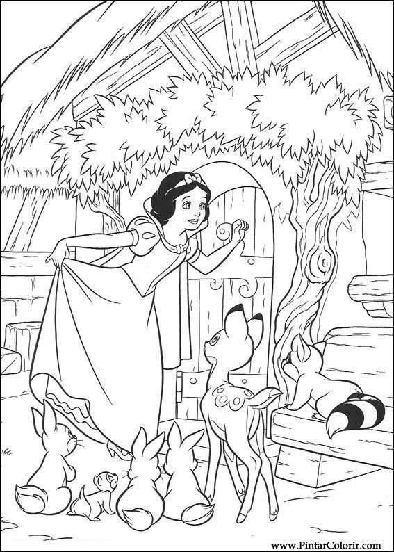 branca de neve realista para colorir