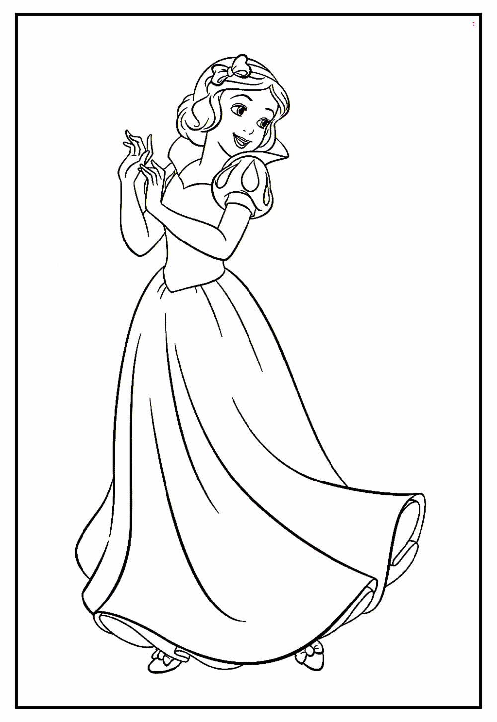branca de neve e os animais da floresta para colorir