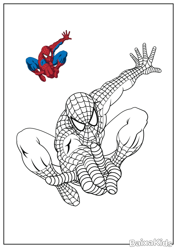 desenho do homem aranha para crianças