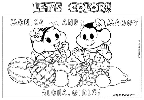 desenhos da mônica em preto e branco