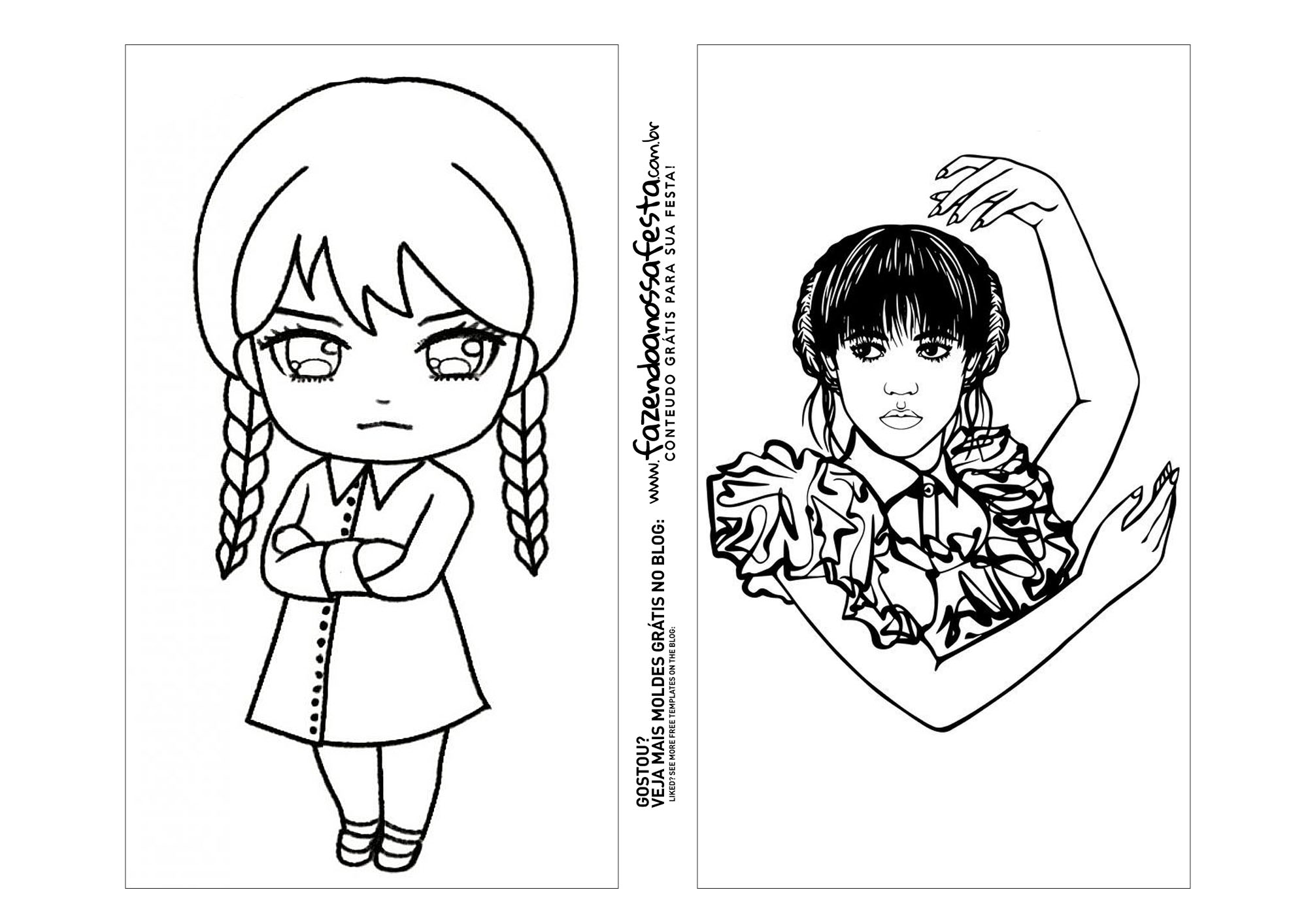 desenho da wandinha para colorir