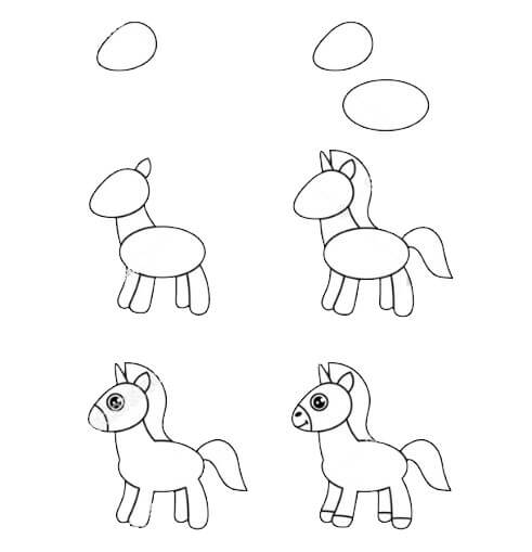 como desenhar a cabeça de um cavalo em perfil