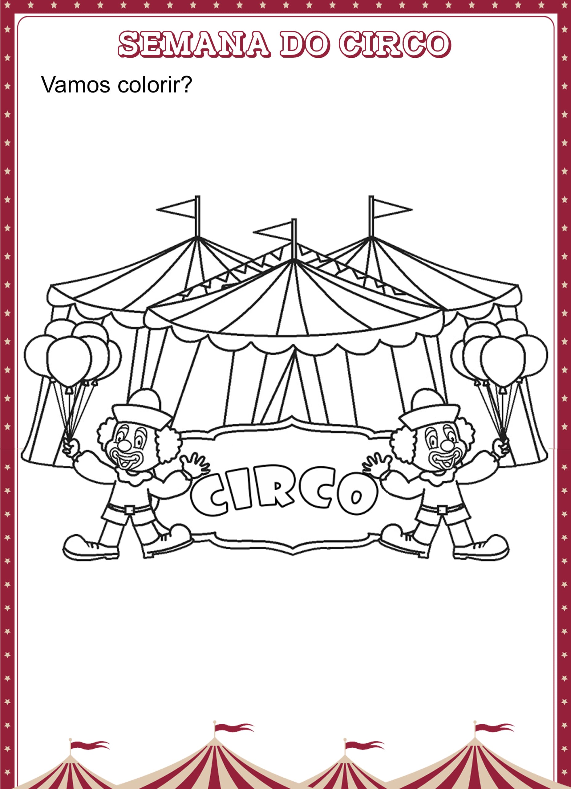 desenhos de circo detalhados para colorir