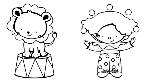desenhos de circo simples para crianças