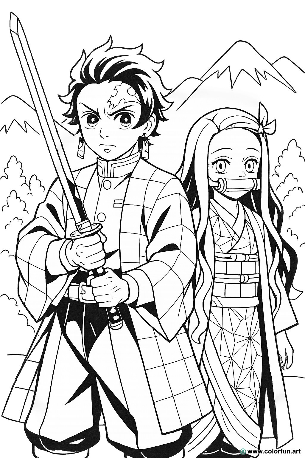desenhos de Hashiras Demon Slayer para colorir