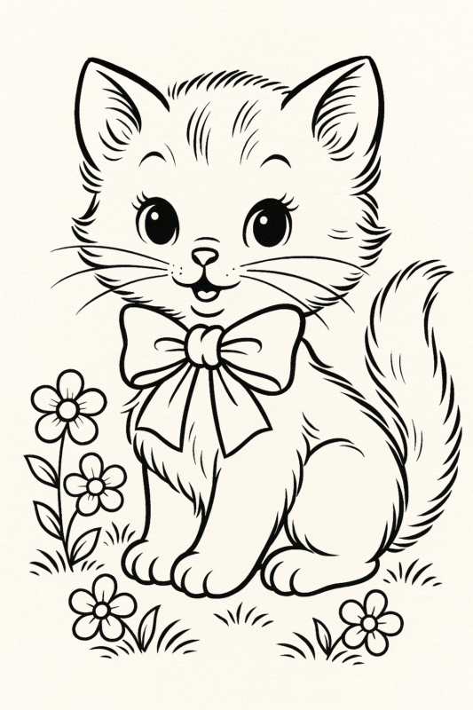 gatos fofos para colorir online