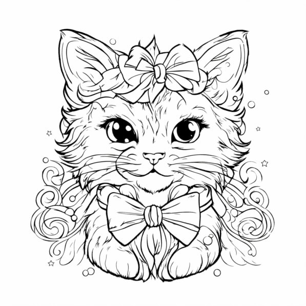 gatos em aquarela para colorir