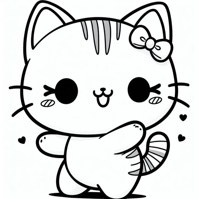 gatos em aquarela para colorir