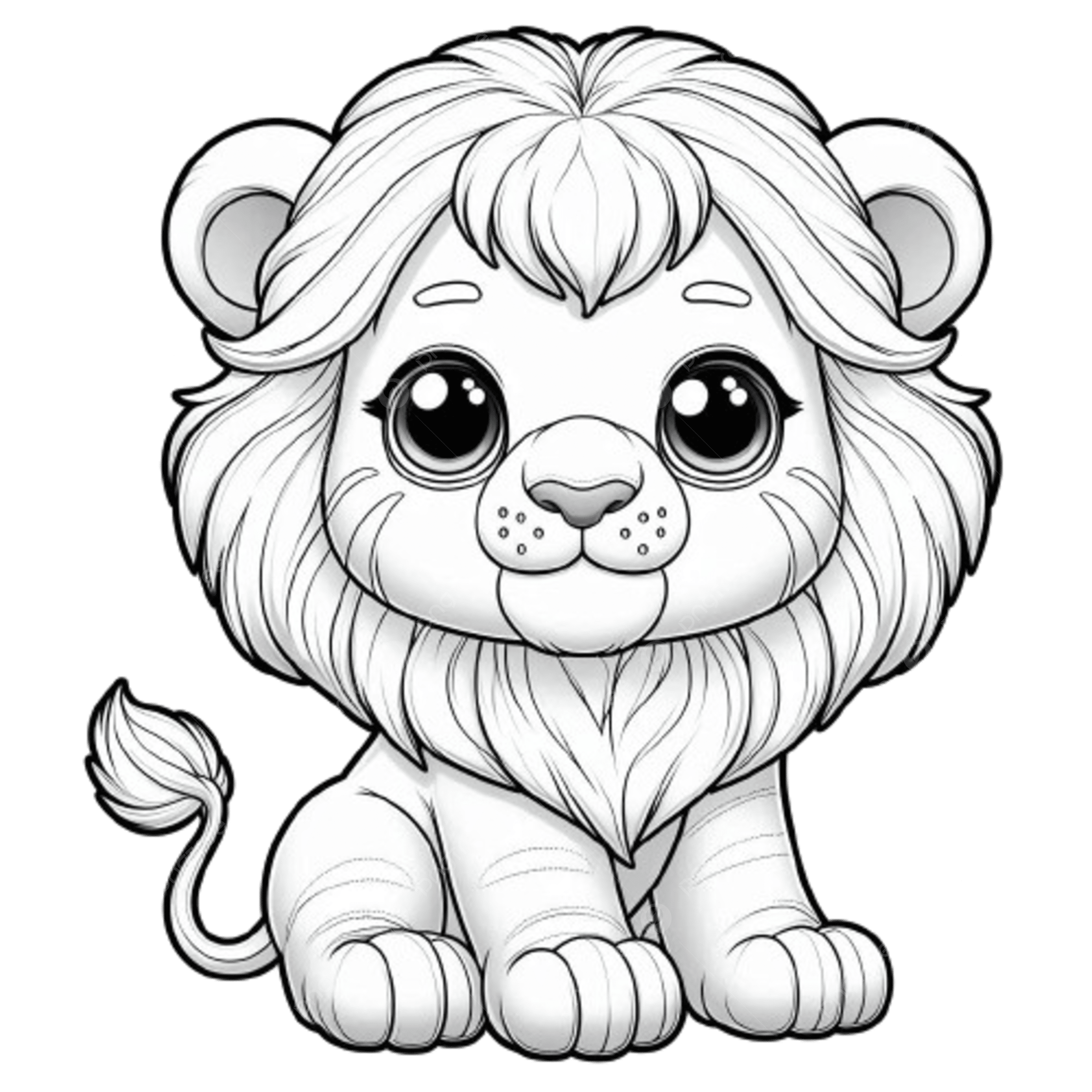 leão com juba para colorir